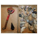 Handcrafted 10" stone-headed tomahawk & arrowhead