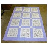 Hand stitched & embroidered quilt