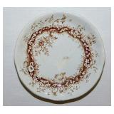 Devon England brown floral transferware butter pat