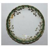 Gilded floral porcelain butter pat, unmarked