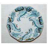 Argyle England gilded teal porcelain butter pat