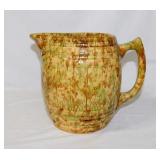 Morton Pottery Woodland spongeware barrel crock