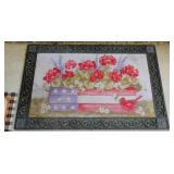 Rubber welcome mat with 3 holiday inserts
