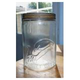 5 vintage glass kitchen jars:
