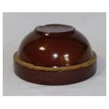Vintage brown stoneware crock mixing bowl,
