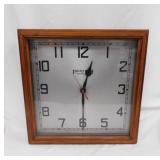 Ingraham clock converted to battery, 14.5" sq.