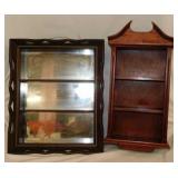 Two wooden shelves