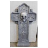 Halloween skull cross tombstone yard art,
