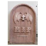 Halloween Skull Bat RIP tombstone yard art,