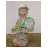 1987 concrete Tennis Player garden statue,
