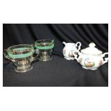 2 vintage creamer & sugar bowl sets: