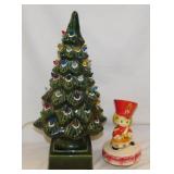 Vintage ceramic 18" lighted Christmas tree -