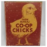 Metal Farm Bureau Co-op Chicks sign, 12.5" x 16"