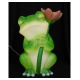 Adorable lighted Frog & Flower blow mold, 20" tall
