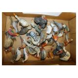 Antique German Putz hand painted birds, pheasant,