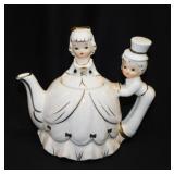 Vintage Enesco Bride & Groom teapot music box