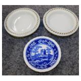 3 butter pats: Blue Copeland Spode Tower -