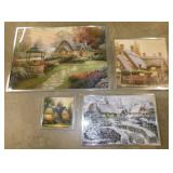 4 metal framed puzzles: 27.25" x 20.25" - 15.25"