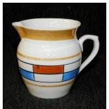 Hand painted Czechoslovakia creamer, 3.5" tall -