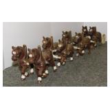 8 cast iron Clydesdale horses & frame of wagon