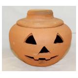 Terra cotta Halloween Jack-O-Lantern pumpkin,