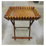 Wicker foldable tray, 22" x 17" x 28" tall