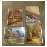 4 metal frames w/ puzzles, frames for your