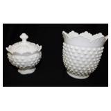 Vintage Fenton milk glass hobnail: Candy dish, no