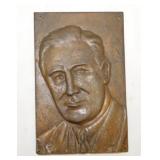 Franklin Roosevelt solid bronze plaque, 4.5" x 7"