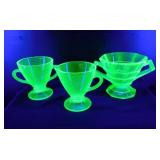 Antique Indiana Glass Tea Room green Depression