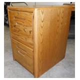 Solid oak 2 drawer file cabinet, no key, 20" x