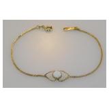 Gold filled double heart bracelet
