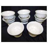 8 vintage Pfaltzgraff Heirloom 6" pedestal footed