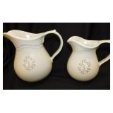 2 vintage Pfaltzgraff Heirloom pitchers: One 6