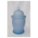 Vintage Indiana Glass blue satin frosted