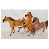 3 Hartland plastic horses, several rub marks
