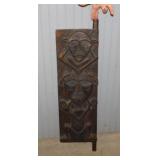 Vintage hand carved Paiwan door panel, 31" x 9"