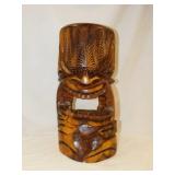 Hand carved wood Hawaii tribal mask, 17" tall