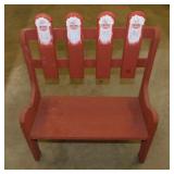 Wooden hand painted picket fence bench, 20" x 24"