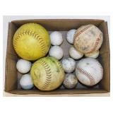 Old baseballs, softballs & golf balls