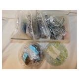 Fishing hooks & jigs in storage container
