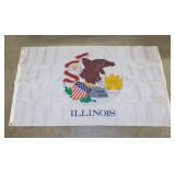 2 Illinois state flags: 43" x 62" & 36" x 60" -