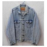 Destroyed Levi Strauss denim trucker jacket, size