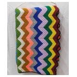 Hand crocheted zig-zag afghan