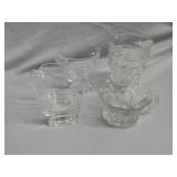 2 Fostoria square footed glass creamer - American