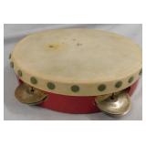 Antique Ludwig white calf skin head tambourine,