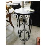 Black metal plant stand, 23" tall