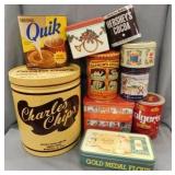 Tins: Charles Chips 16 oz - Nestle Quick 2 lb. -