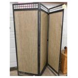 Vintage foldable metal framed room divider w/