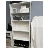 White 5 Shelf Bookcase, Measures: 29"W x 11"D x